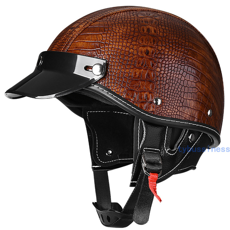 新品 バイク ヘルメット PU レザー ハーレーヘルメット 半キャップ 5色、サイズ選択可_画像1