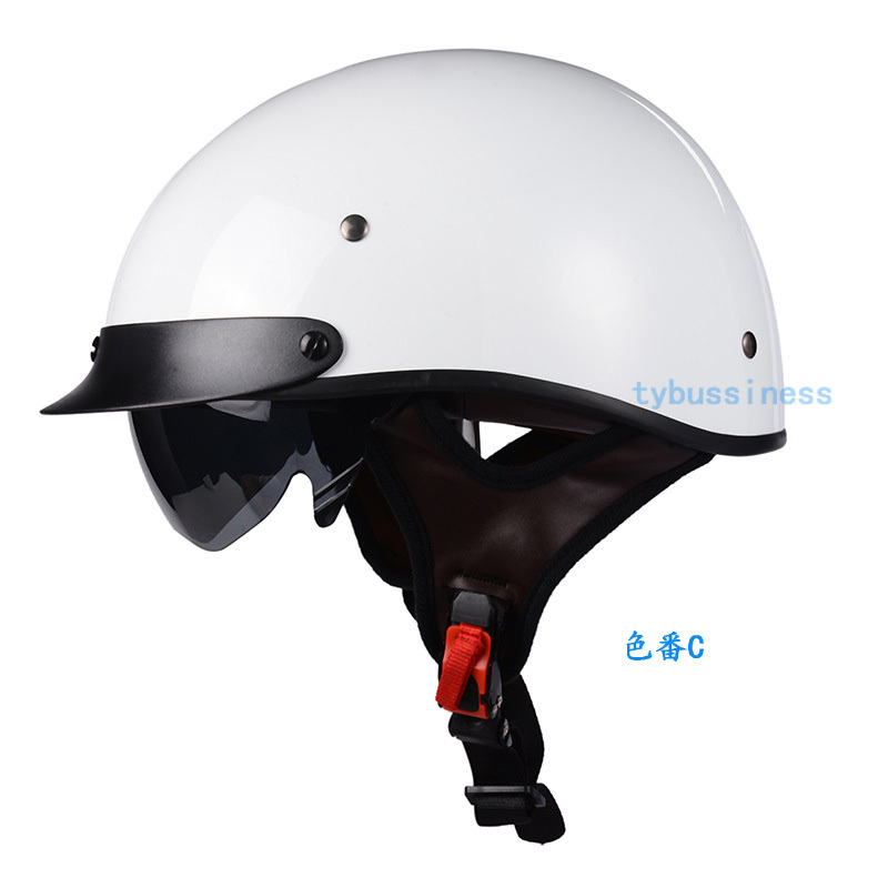 バイク ヘルメット半帽 レトロ ヘルメット バイク 大きいサイズ ヘルメット オートバイヘルメットUV 4色サイズ選択ホワイトの画像1