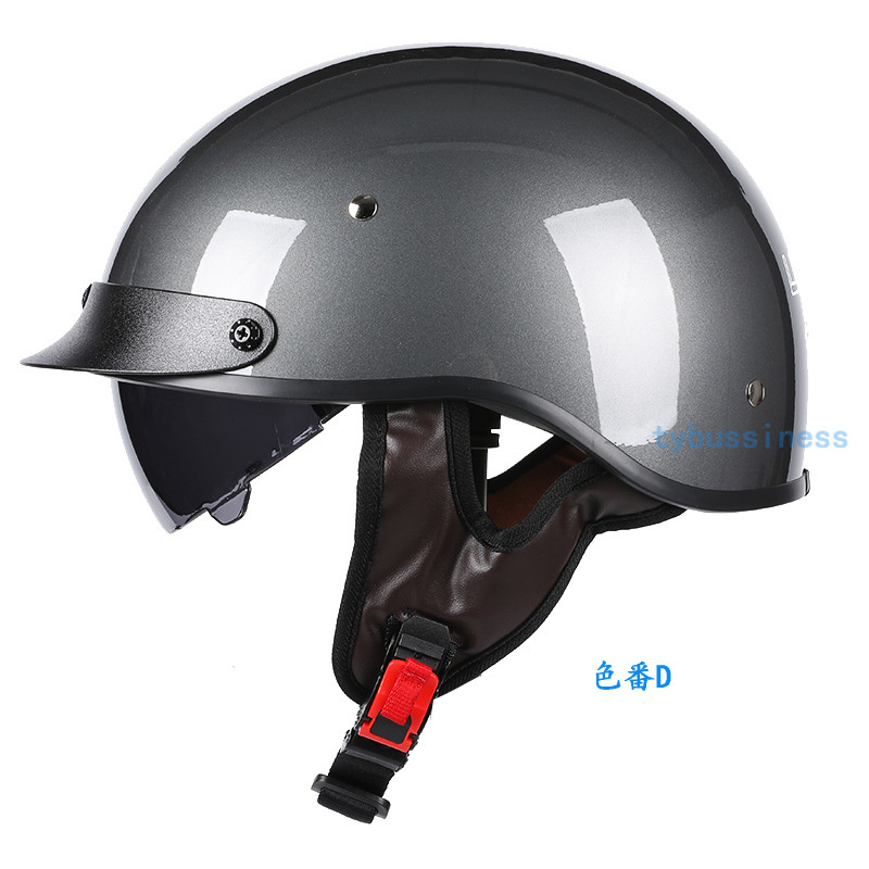 バイク ヘルメット半帽 レトロ ヘルメット バイク 大きいサイズ ヘルメット オートバイヘルメットUV 4色サイズ選択ホワイトの画像3