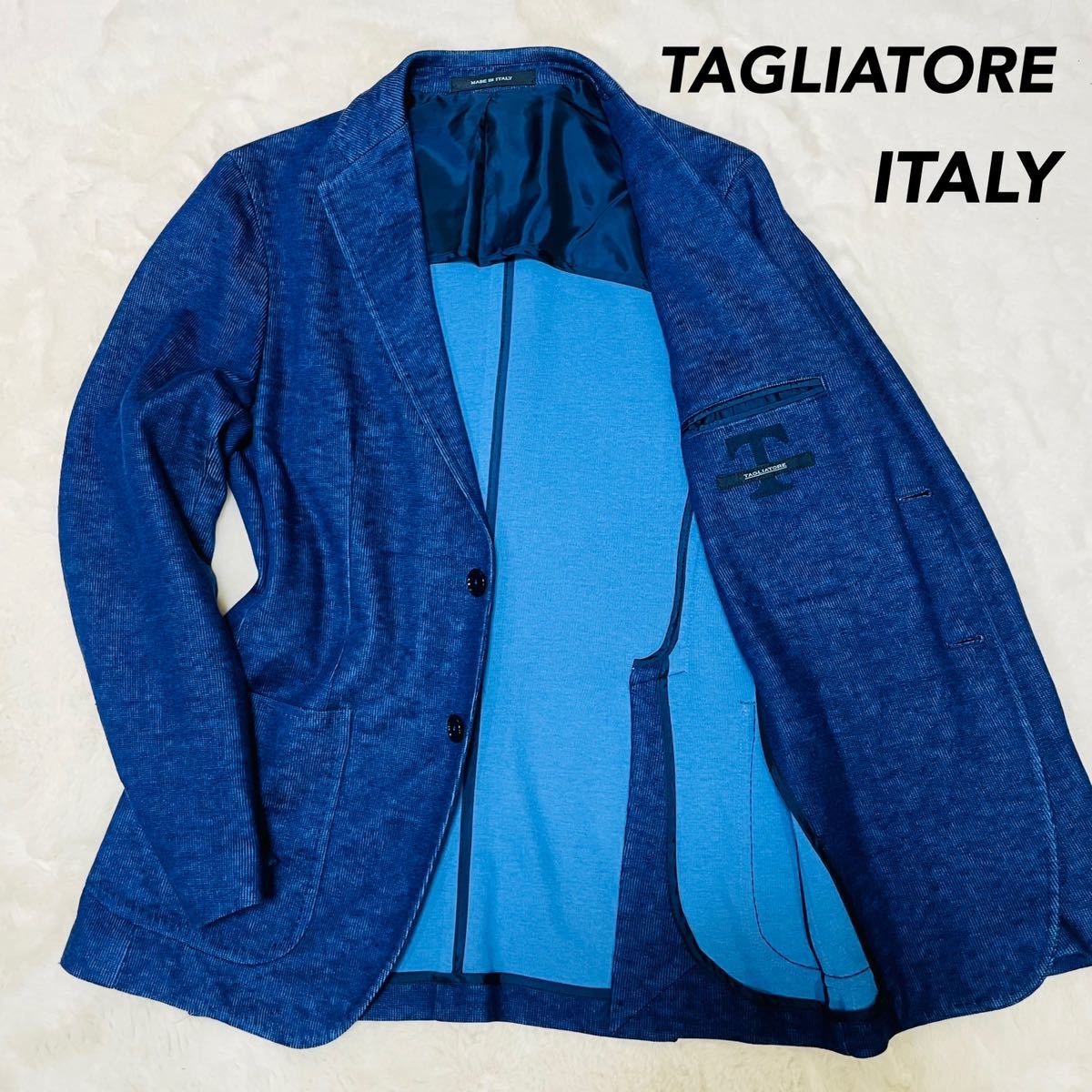 紳士の休日】 タリアトーレ テーラードジャケット イタリア製 44 青 2B