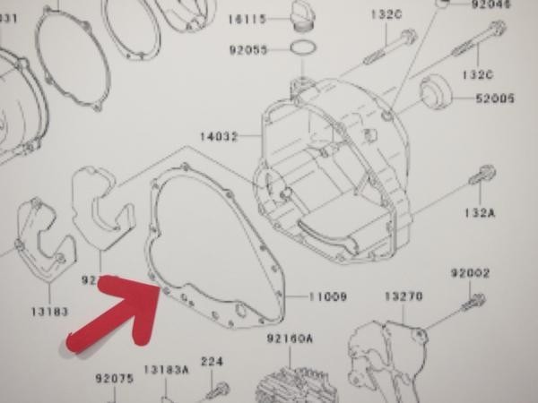 Z750GP クラッチカバー ガスケット Z750-V1_画像3