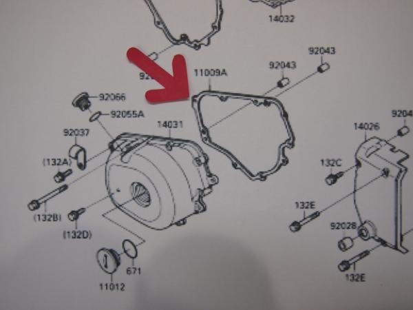 ZZR250 ジェネレーター ガスケット EX250-H6F/16/H10~15 ZZ-R250 EX250-H6F EX250-16 EX250-H10の画像3