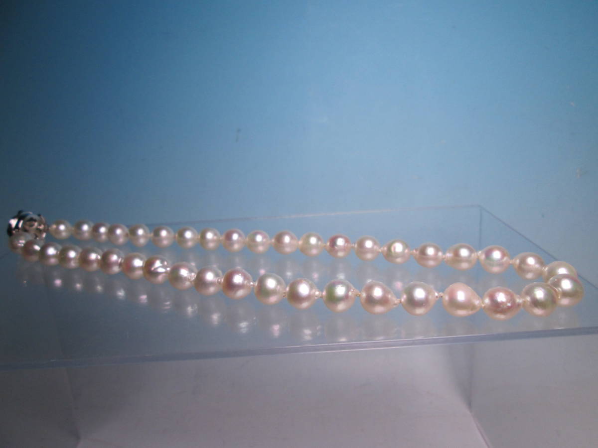 【江月】SILVER 本真珠 バロックパール 9mm のネックレス　49,3g_画像2