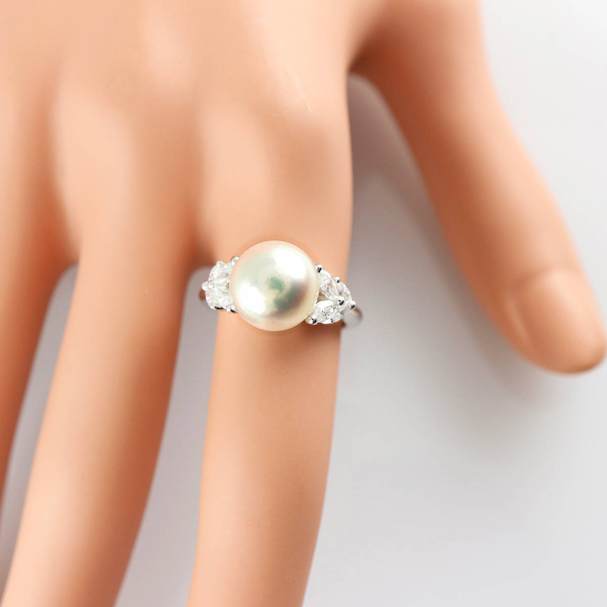 Pt900 peace . pearl ring 10.0mm D0.47 [CMA6100]