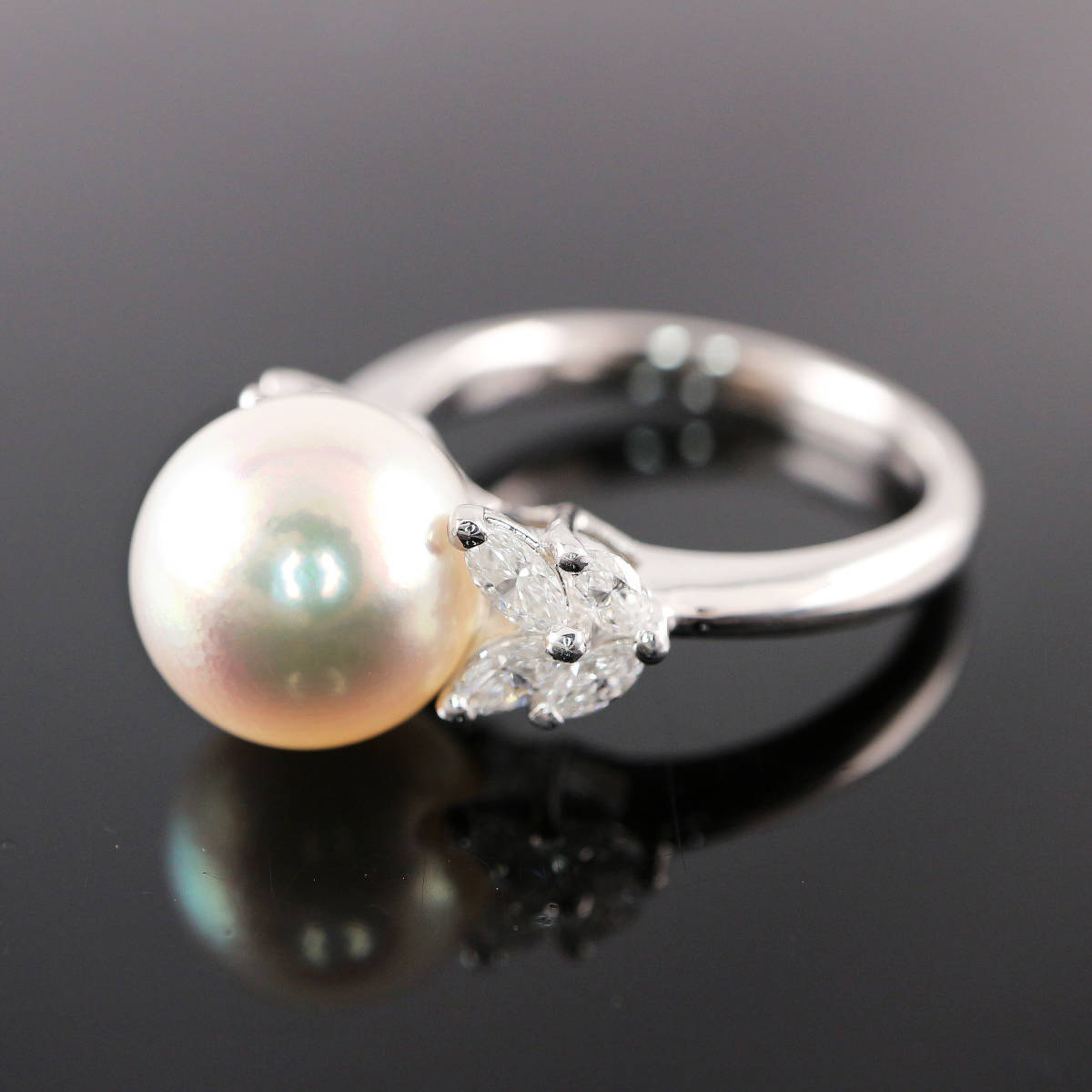 Pt900 peace . pearl ring 10.0mm D0.47 [CMA6100]