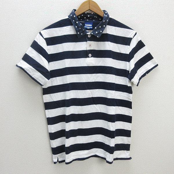 Sản phẩm s□ランドリー/Laundry ボーダー柄 鹿の子地ポロシャツ【L