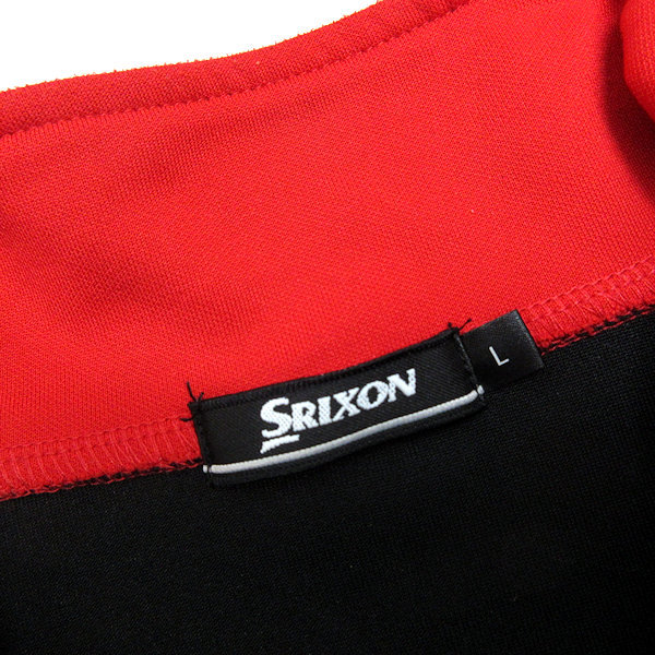 y■スリクソン/SRIXON ハーフジップ 半袖ゴルフシャツ/ウェア■黒【 メンズL 】MENS/GOLF/45【中古】_画像2