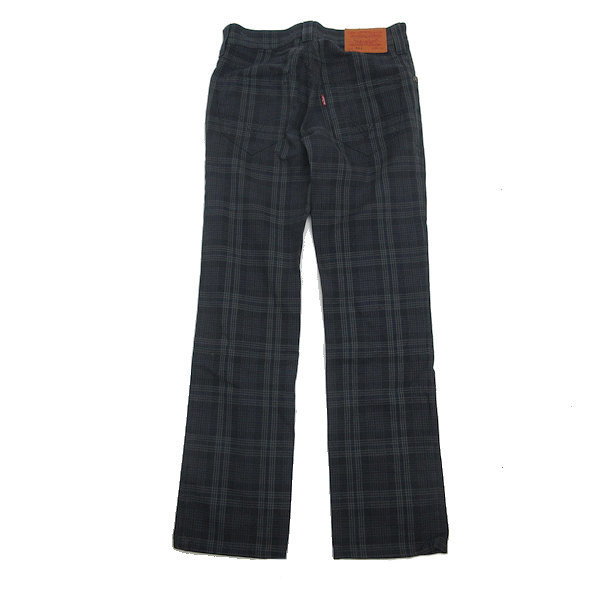 y■リーバイス511/LEVI’S SLIM スリムフィット チェック柄パンツ■紺系【W29 L33】MENS/24【中古】_画像2