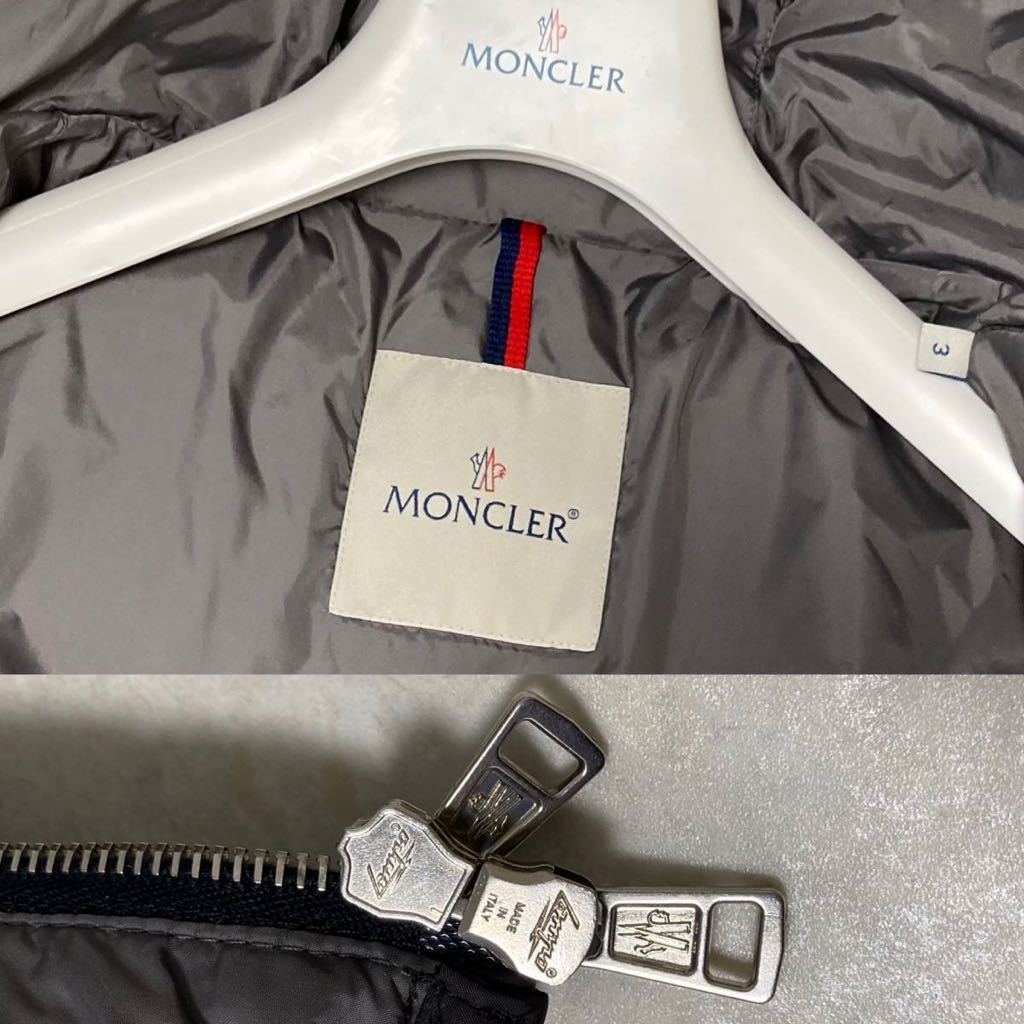 大きいサイズ◆未使用◆モンクレール MONCLER 3/L-XL GARY バイカラーフーデッドダウンジャケット コート ルーマニア製正規品 グレーの画像6