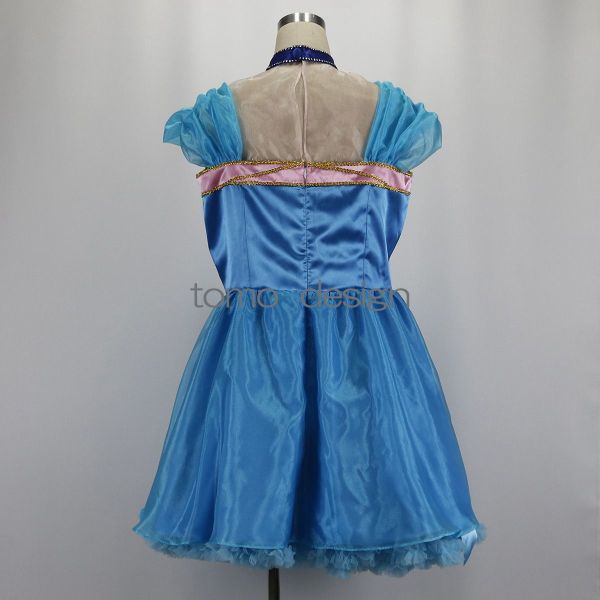 流行り の ブランド 実物撮影 cos9826高品質 ディズニーランド ブルー 女性ダンサー コスプレ衣装