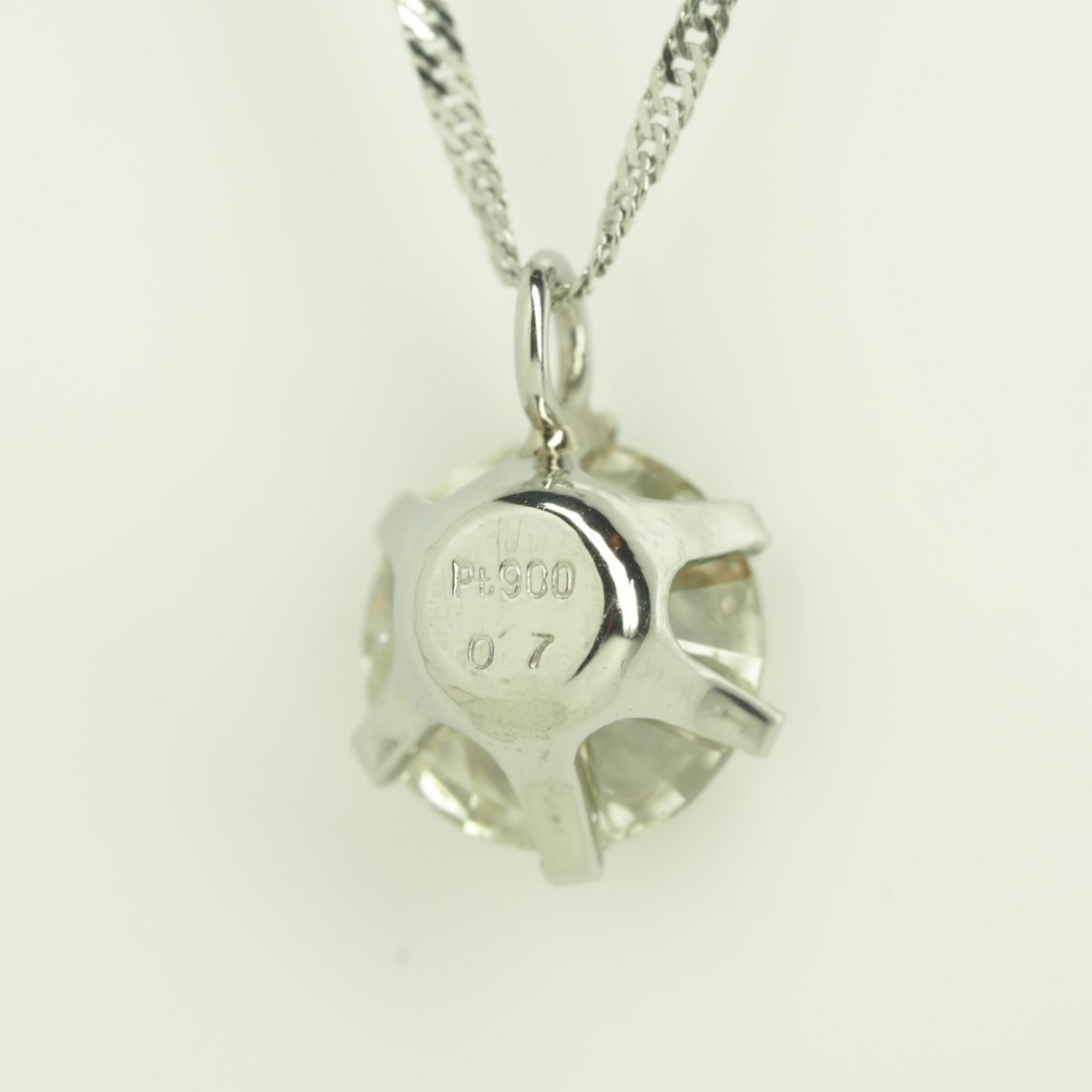 大粒天然ダイヤモンドネックレス D0.7ct Pt900/850 スクリューチェーン