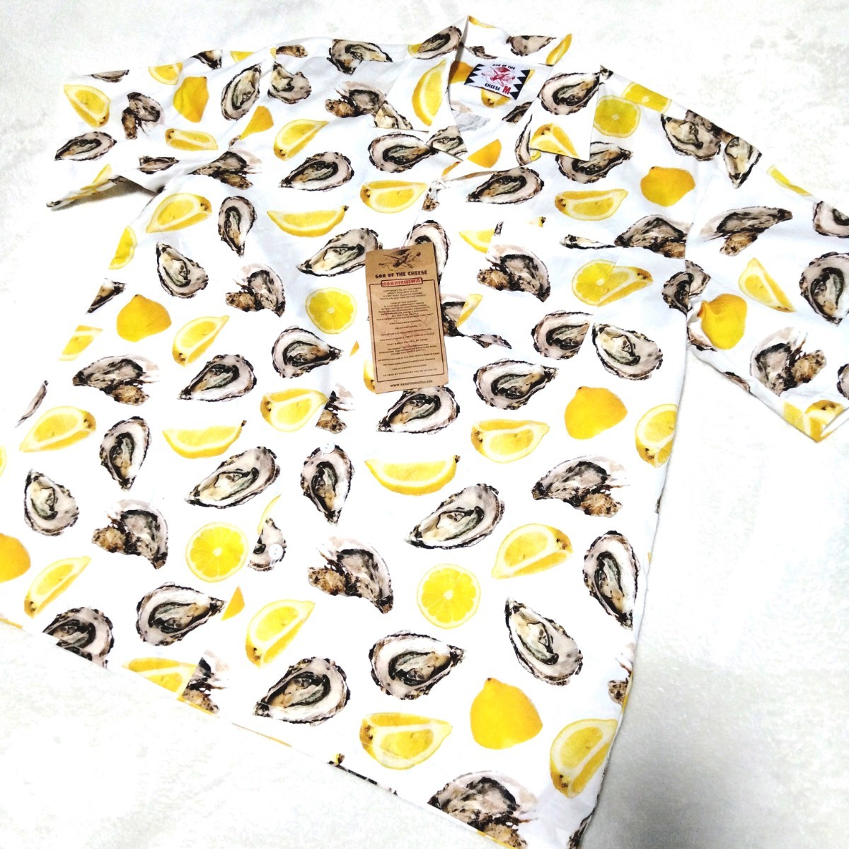 タグ付き 激レア 即完売 米津玄師 あいみょん　SON OF THE CHEESE Oyster shirts サノバチーズ アロハシャツ 半袖シャツ 牡蠣 Lemon レモン_画像3