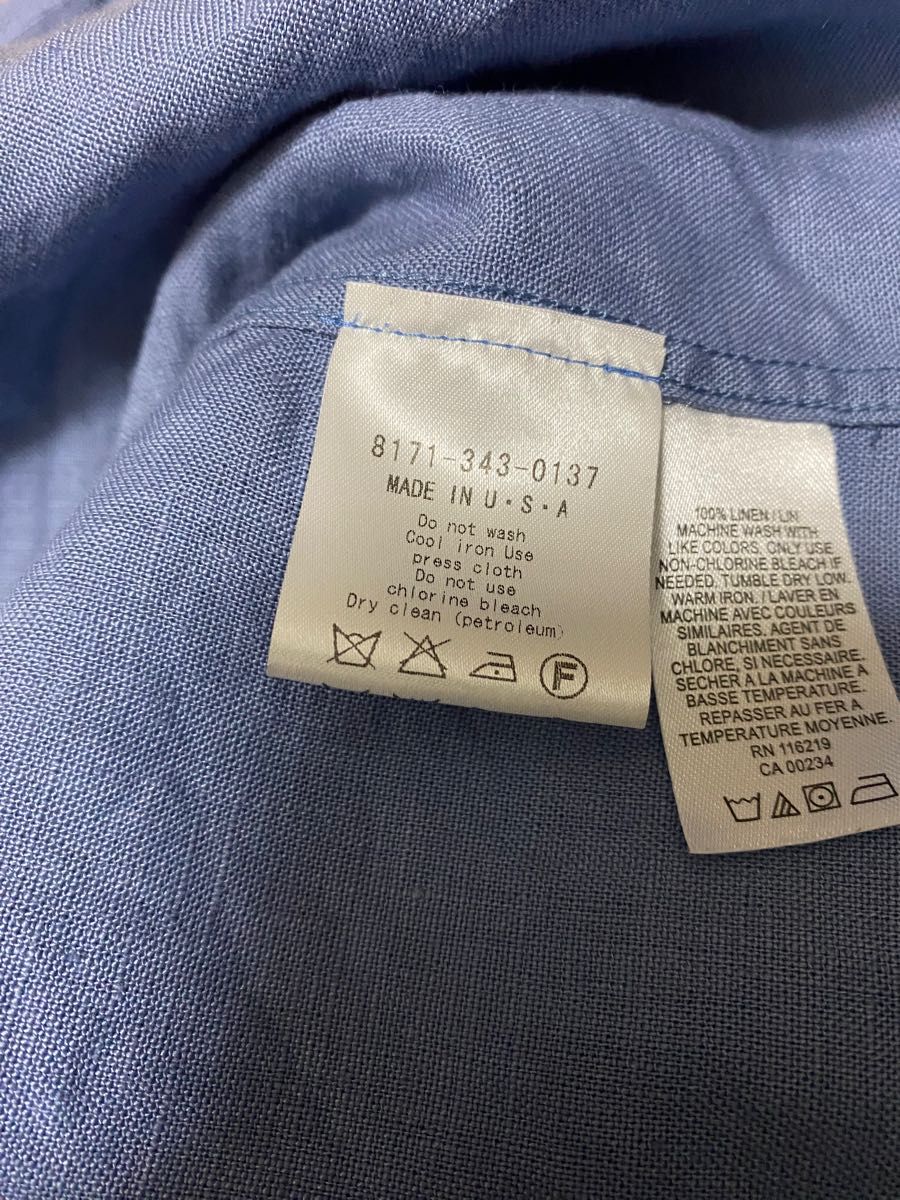 ［大幅値下げ］スティーブンアラン リネン ボタンダウンシャツ アメリカ製 Mサイズ