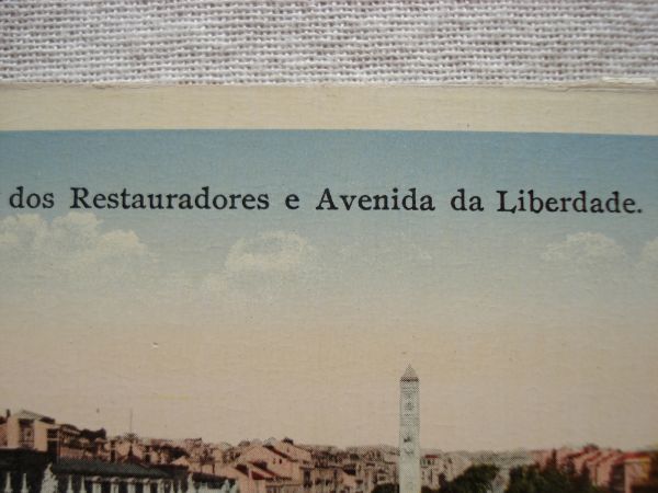 【絵葉書1枚】 Praca dos Restauradores e Avenida da Liberdade - LISBOA /ポルトガルヴィンテージ 都市街建築路面電車トラム ハガキ 10-6_画像2