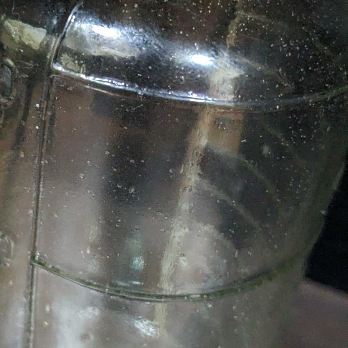 sf1/アンティーク 明治時代 薬瓶 古民家 ウランガラス 気泡 エンボス 3個セットの画像8