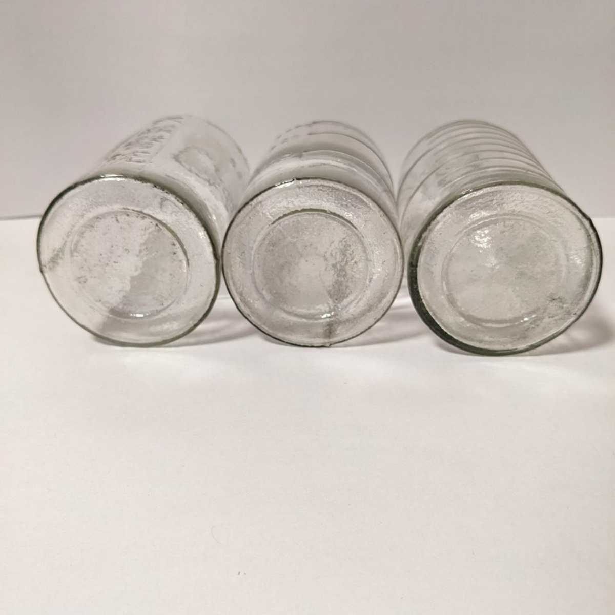 sf1/アンティーク 明治時代 薬瓶 古民家 ウランガラス 気泡 エンボス 3個セットの画像7