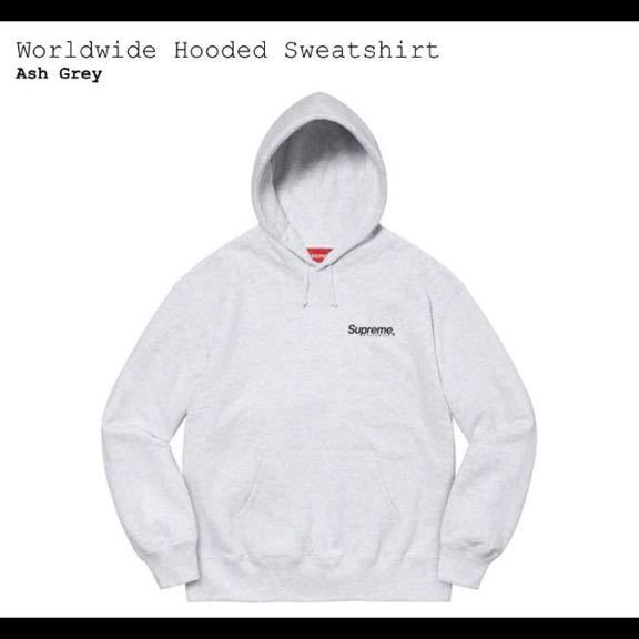 新品】Mサイズ Supreme Worldwide Hooded Sweatshirt Grey