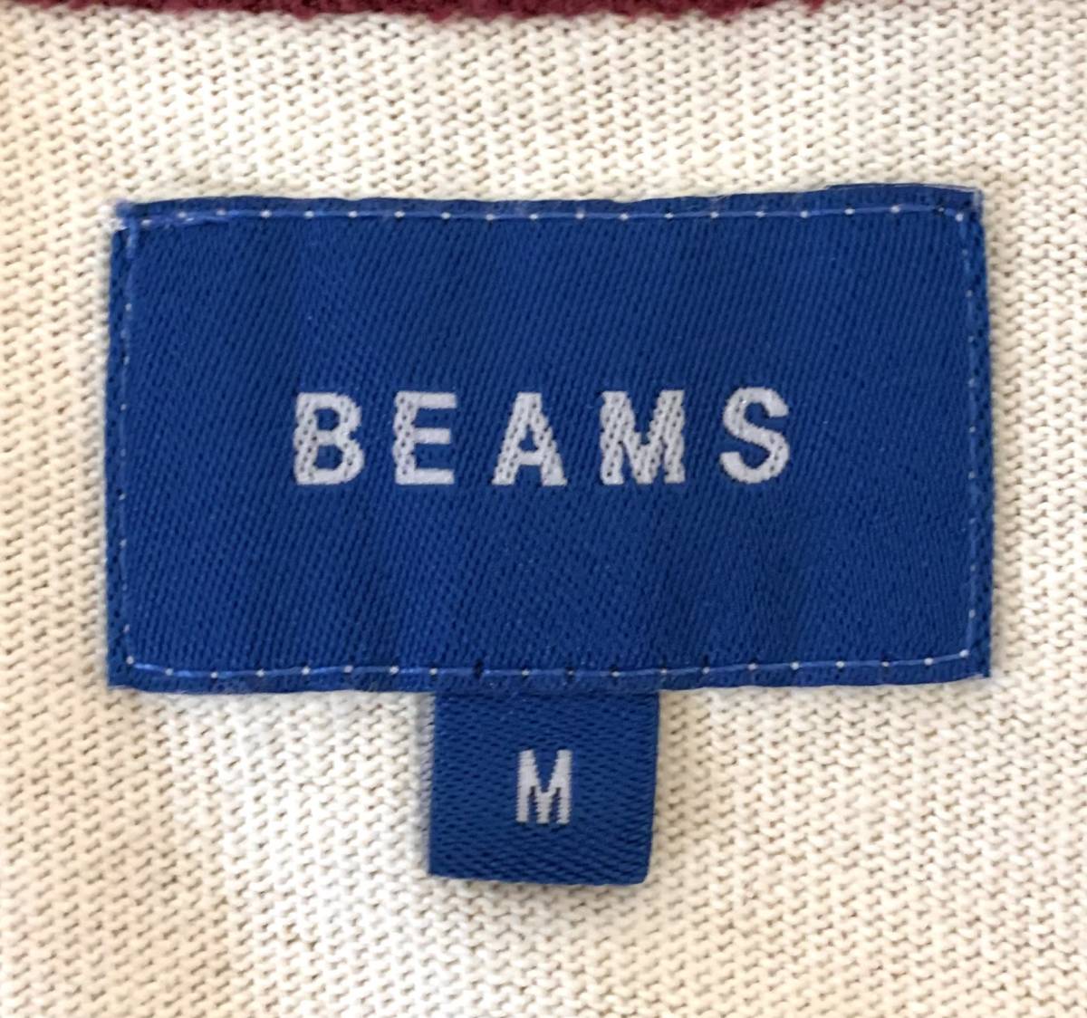 【美品】BEAMS ルーズ ベースボール Tシャツ（M）生成／エンジ ビームス オーバー サイズ ヘビーウェイト バインダーネック ラグラン_画像3