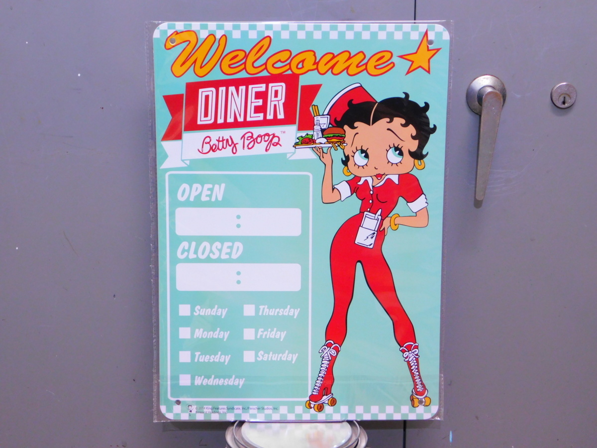 ベティちゃんサインプレート BT-DINER 《Betty Boop/ダイナー オープン＆クローズド》 OPEN＆CLOSED　ガレージ　看板　アメリカ　_画像1