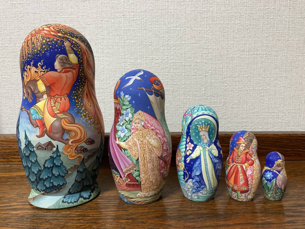 ロシア雑貨☆民話マトリョーシカ(5P)17cm「せむしの仔馬」オルガ ロシア雑貨☆民話マトリョーシカ(5P)17cm「せむしの仔馬」オルガ