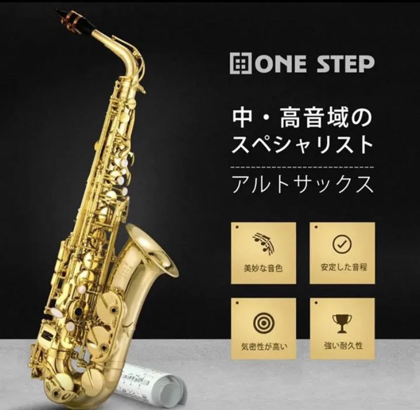 668サックス11点セット E Saxophone ゴールドラッカー ケース付き_画像2