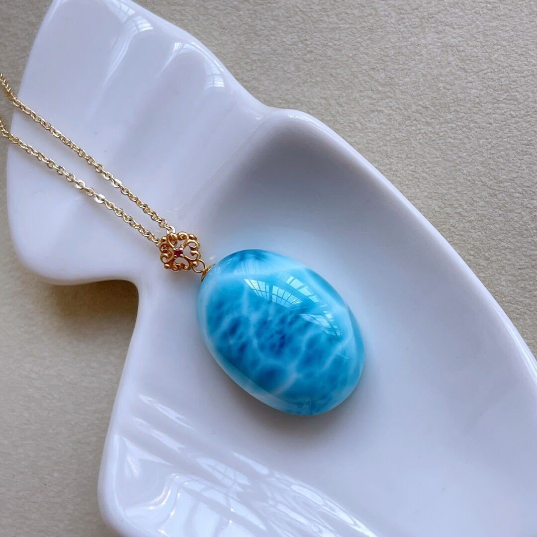 ⭐︎【天然】ラリマー ペンダントトップ k18 4.6g | witchesandcowboys.com
