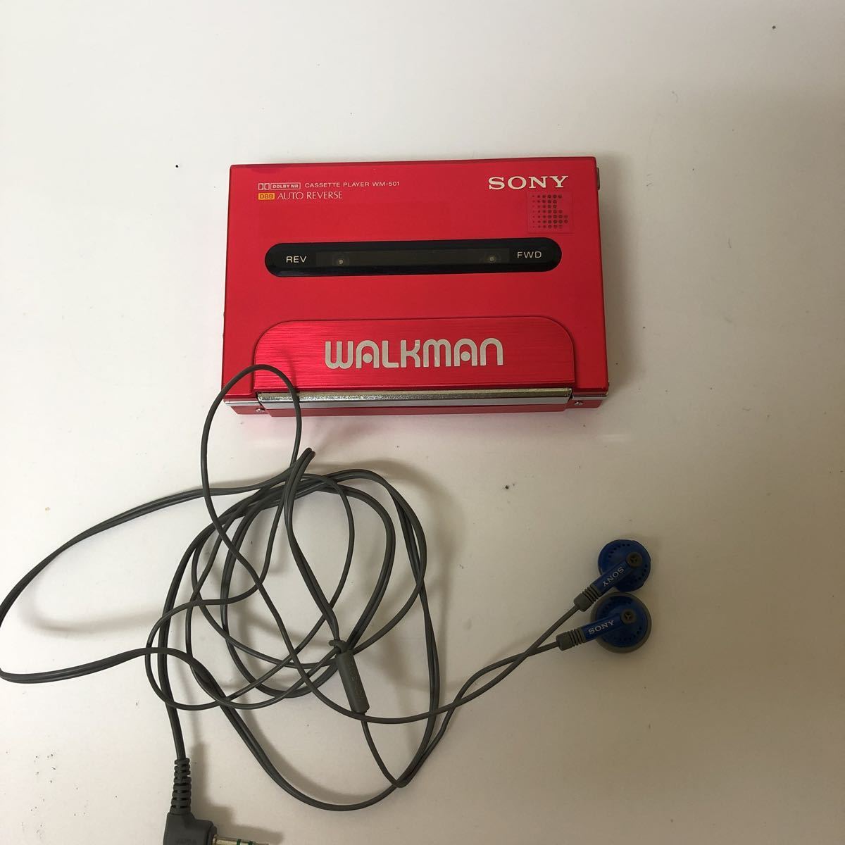 ジャンク】SONY WALKMAN WM-501 ソニー カセットウォークマン MDR-E215