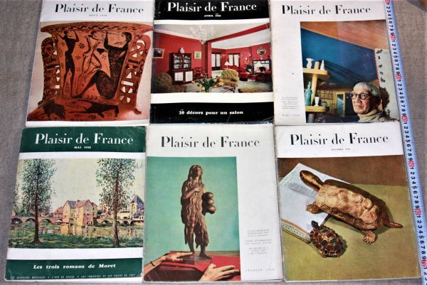 Plaisir de France プレジールドフランス　1958年版　6冊 洋書。雑誌。ヨーロッパ。ファッション。美術 インテリア 家具