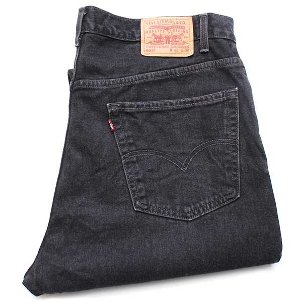 ★00s Levi'sリーバイス 505 ブラック デニムパンツ w42 L30★SDP1792 ジーンズ ストレート オーバーサイズ ビッグサイズ