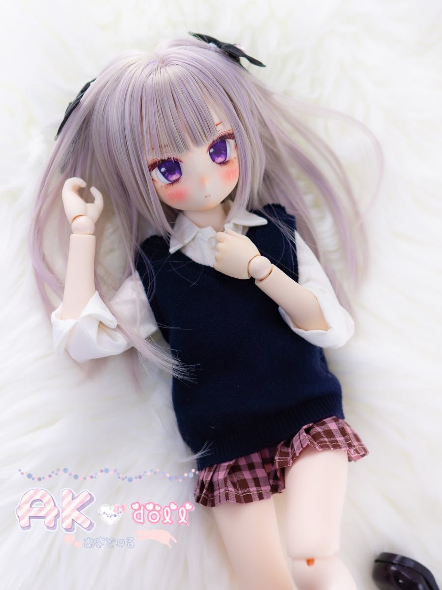 【AK*doll】DDH-22 カスタムヘッド ソフビ盛り SWセミホワイト デカールアイ付き_画像6