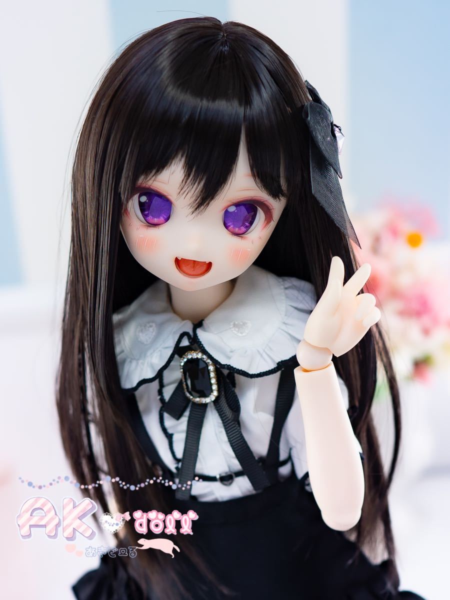 【AK*doll】DDH-01 カスタムヘッド SWセミホワイト 開口 デカールアイ付き_画像2