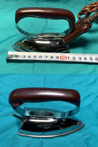  old iron 2 pcs Toshiba Midget iron Matsushita model unknown Showa Retro 