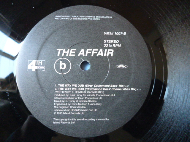 The Affair / The Way We Are 試聴可 メロディアス UK R&B 12 90s CLASSIC_画像4