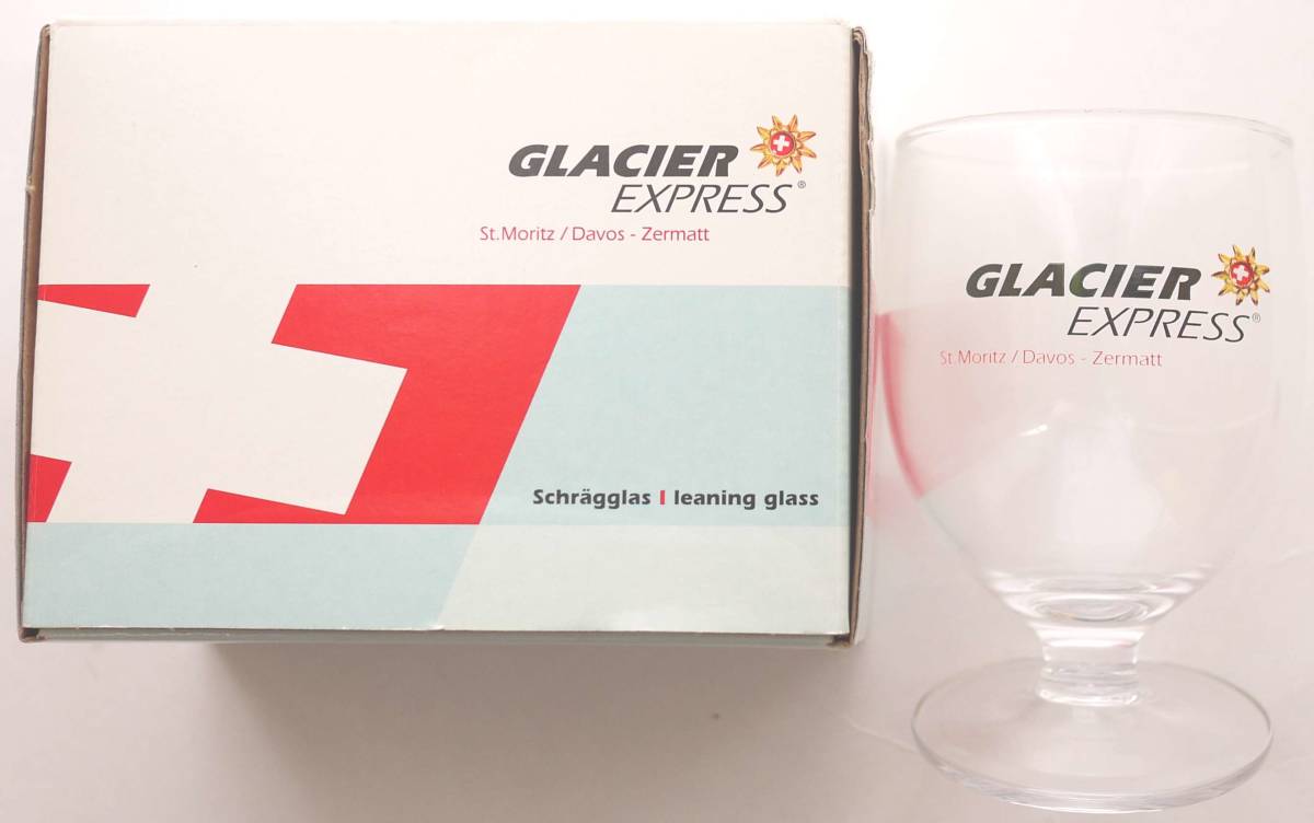 【送料300円/未使用】GLACIER EXPRESS 鉄道 斜めグラスの画像3