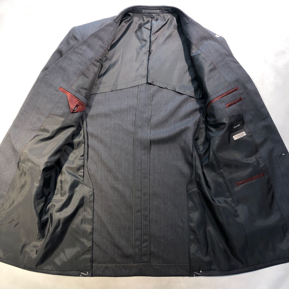 新品【サイズY7 XL 本台場仕立て】3Bシングルスーツ グレー系