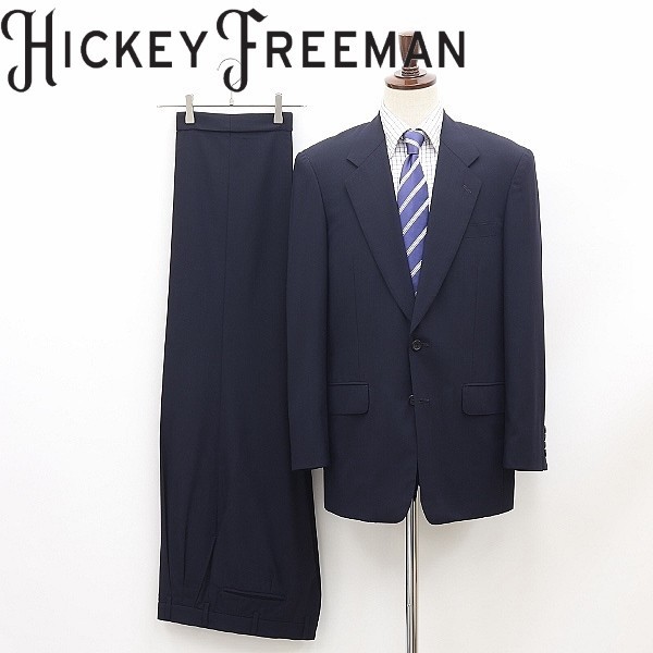 ●HICKEY FREEMAN ヒッキー フリーマン 2釦 セットアップ スーツ 紺 ネイビー