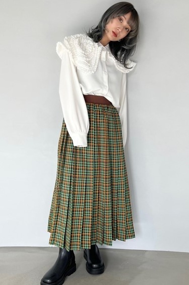 【sscs】SANSeLF同型 check pleats skirt