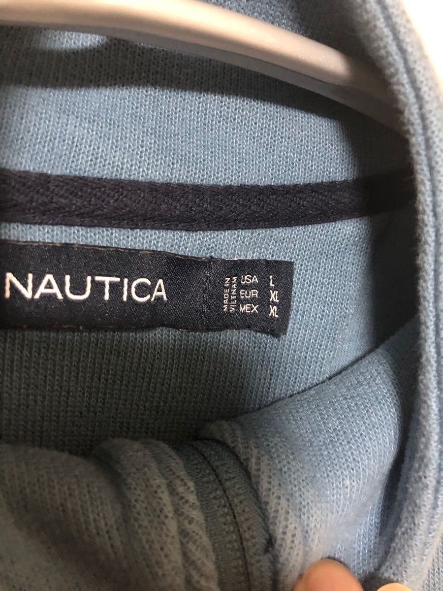 NAUTICA ノーティカ  ハーフジップ スウェット 長袖 水色 ブルー 