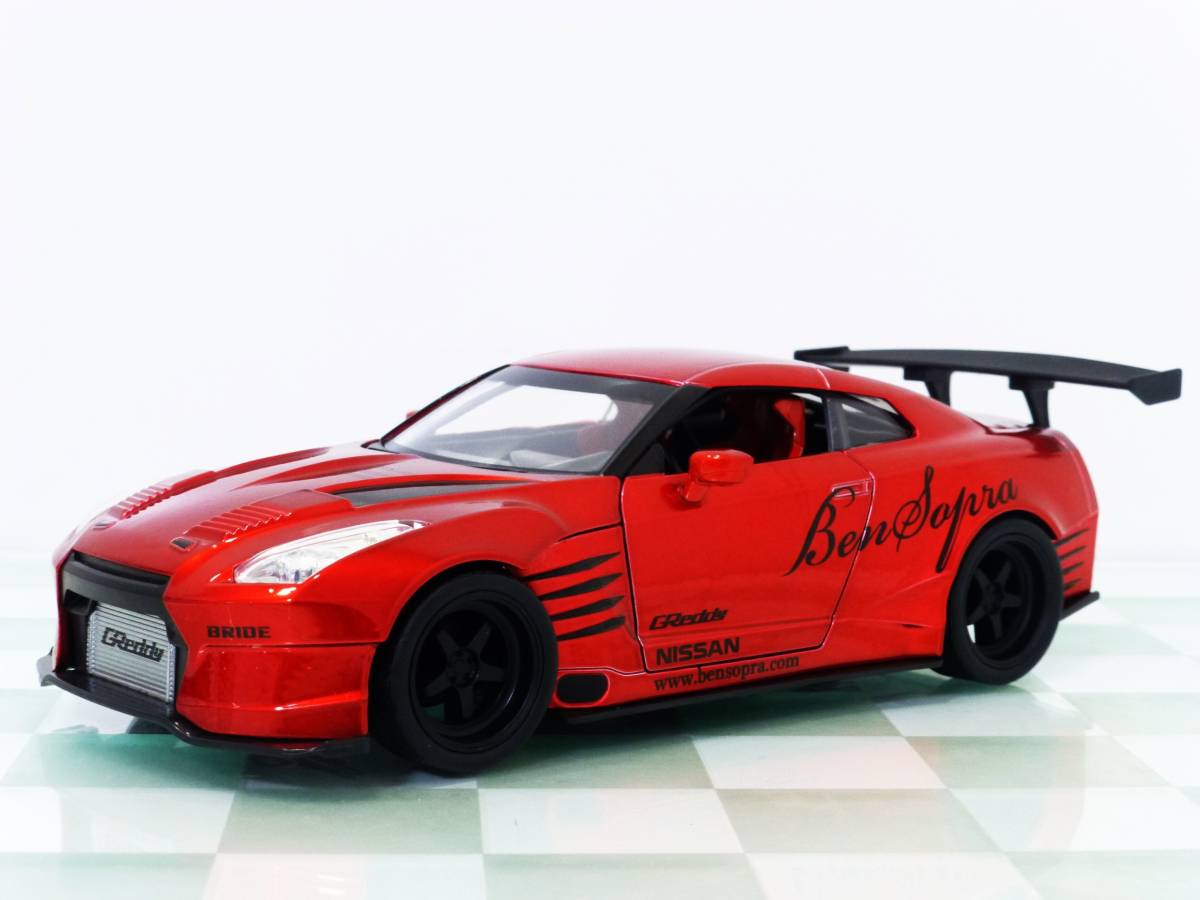 #JADA TOYS 1/24 2009 NISSAN GT-R (R35) BEN SOPRA RED# Nissan Skyline Ben soap la91