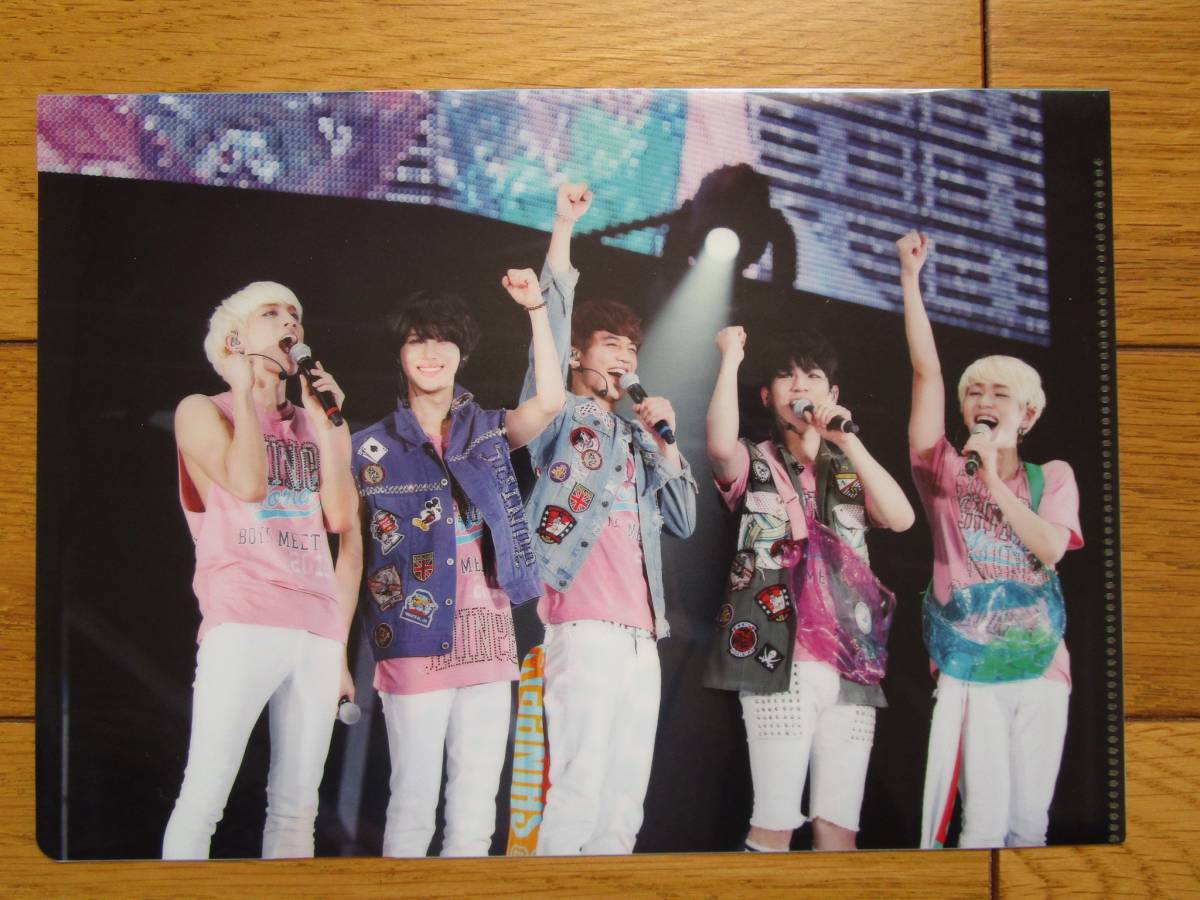 日本*SHINee ミニクリアファイル 「Blu-ray/DVD JAPAN ARENA TOUR SHINee WORLD 2013～Boys Meet U～」 対象店舗予約特典＆ペンライト_画像2