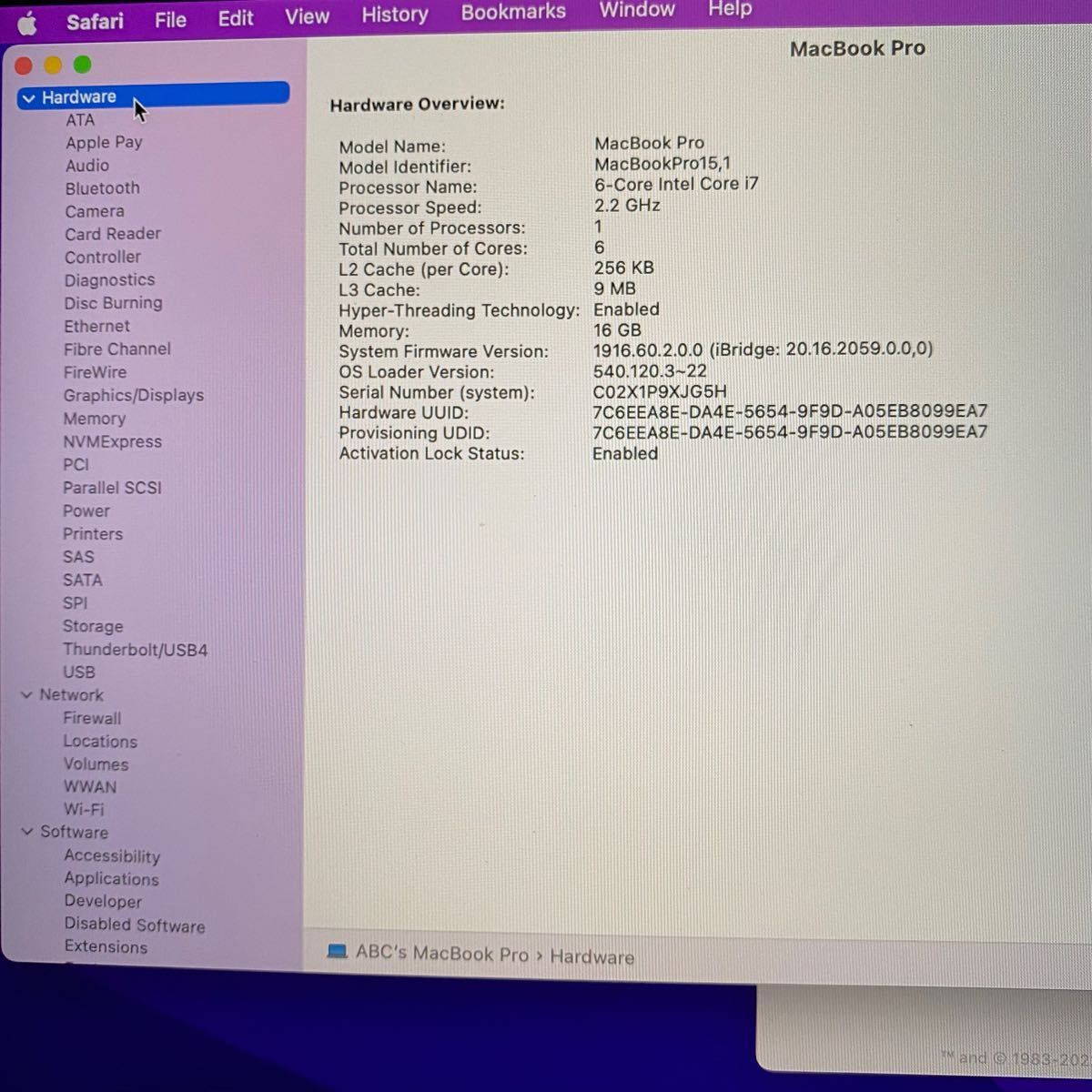 MacBook Pro タッチバー 15インチ2018 スペースグレイ | www
