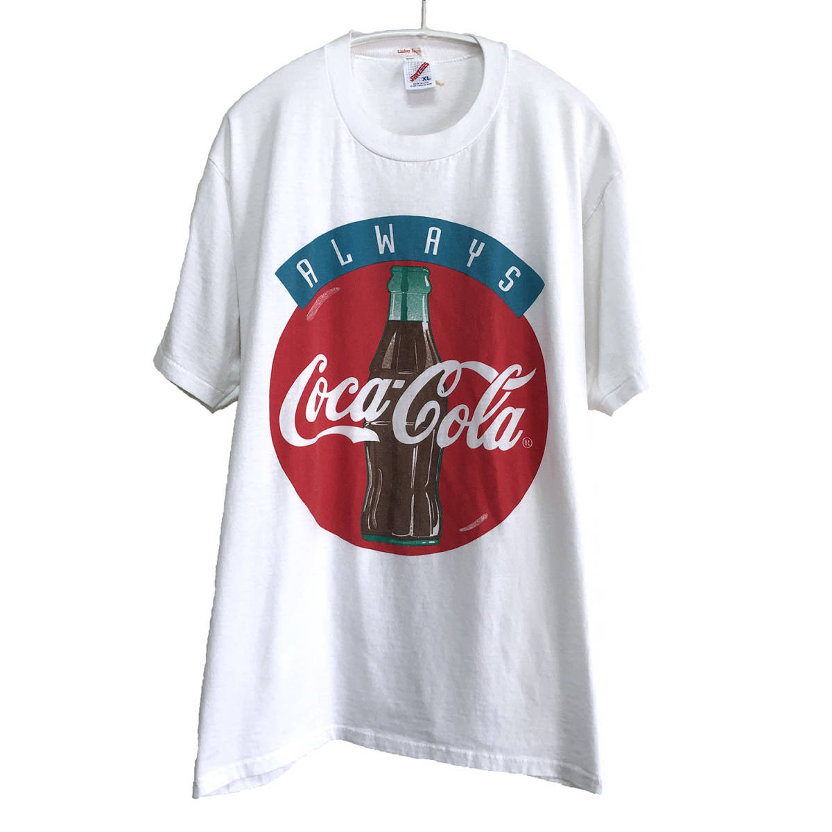 90S USA製 ヴィンテージ コカコーラ オールド Tシャツ メンズXL シングルステッチ Coca Cola アメカジ 白T 古着 大きいサイズ  BA1434