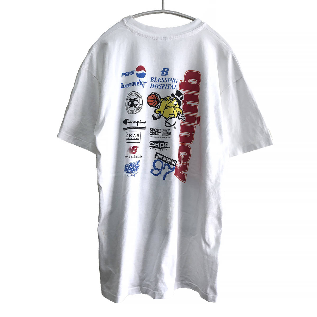 90S USA製 ヴィンテージ Gus Macker 3on3 バスケットボール 1997 Tシャツ メンズL シングルステッチ 白T 古着 BA1438_画像2