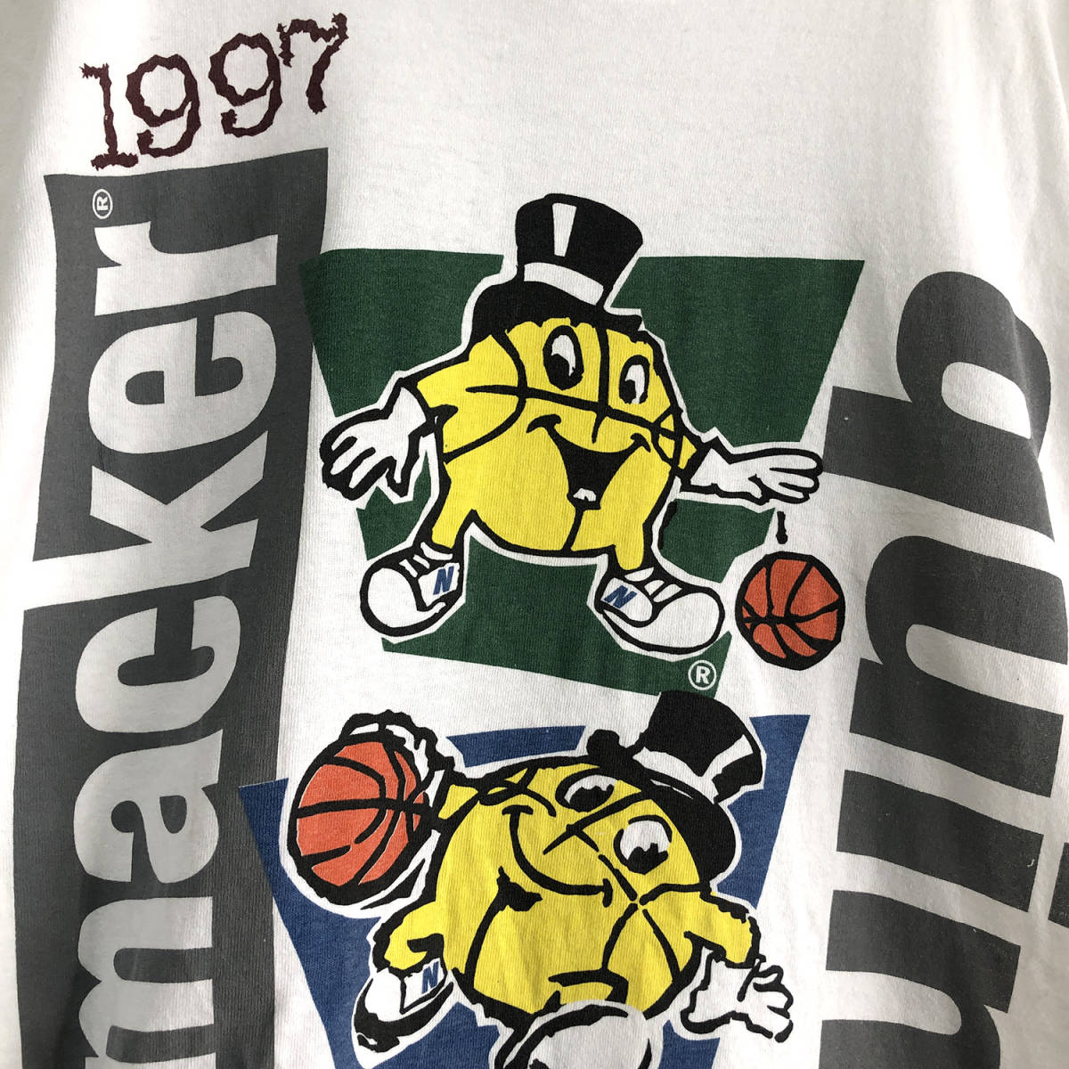 90S USA製 ヴィンテージ Gus Macker 3on3 バスケットボール 1997 Tシャツ メンズL シングルステッチ 白T 古着 BA1438_画像4