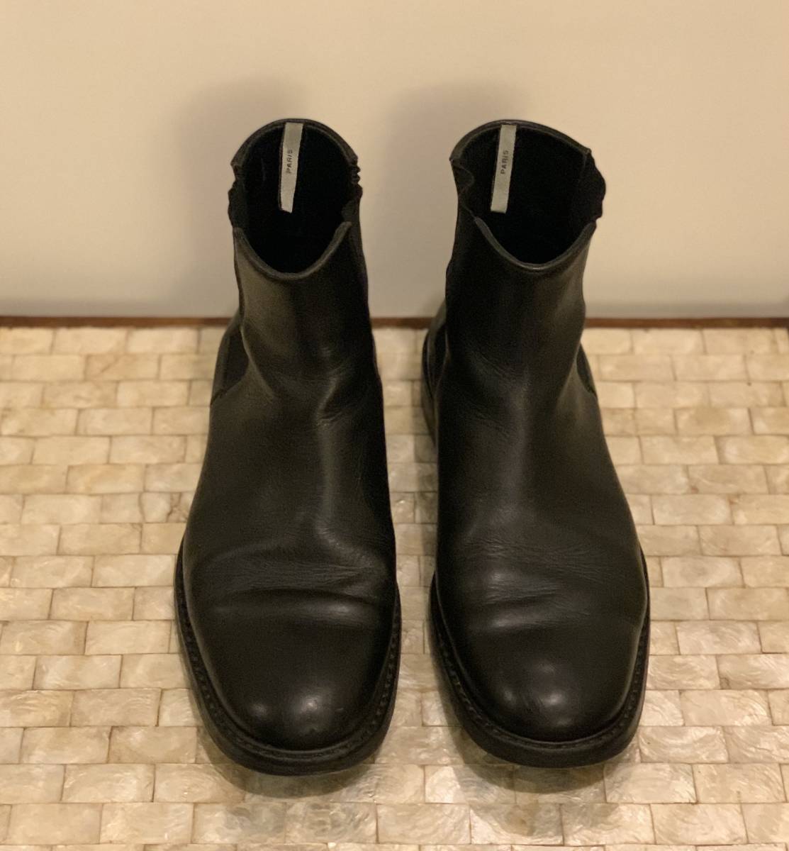 (エディ.スリマン期 ）DIOR HOMME サイドゴア BOOT size 7 Black x Black vibram ソール鋲打 NUMBER NINE NIGO JONIO YOJI JILSANDER