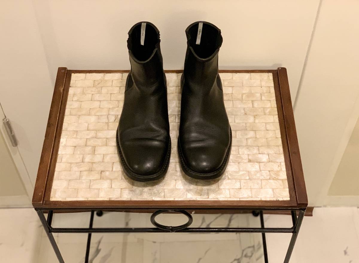 (エディ.スリマン期 ）DIOR HOMME サイドゴア BOOT size 7 Black x Black vibram ソール鋲打 NUMBER NINE NIGO JONIO YOJI JILSANDER