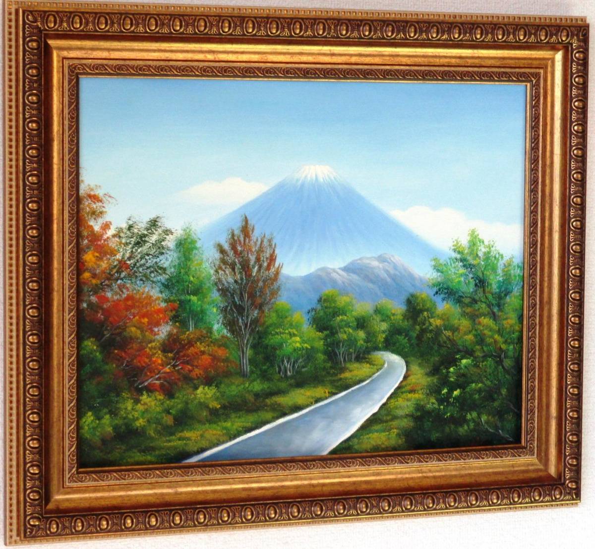 富士山絵画 油絵 風景画 釜無川河川敷からの富士山 F6　WG300　一時の気まぐれ価格となっています。イメージを変えてみませんか。　　_画像4