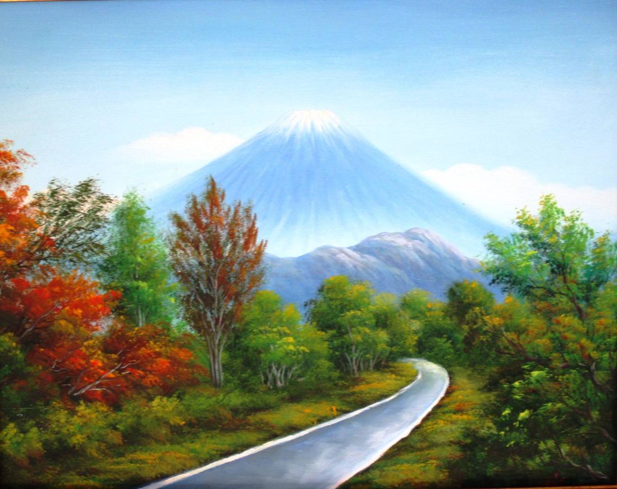 富士山絵画 油絵 風景画 釜無川河川敷からの富士山 F6　WG300　一時の気まぐれ価格となっています。イメージを変えてみませんか。　　_画像5