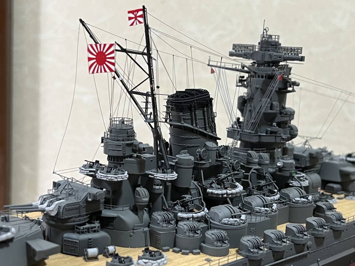 ングパーツ 1/350タミヤ戦艦大和、精密完成品、ケース付きポントス