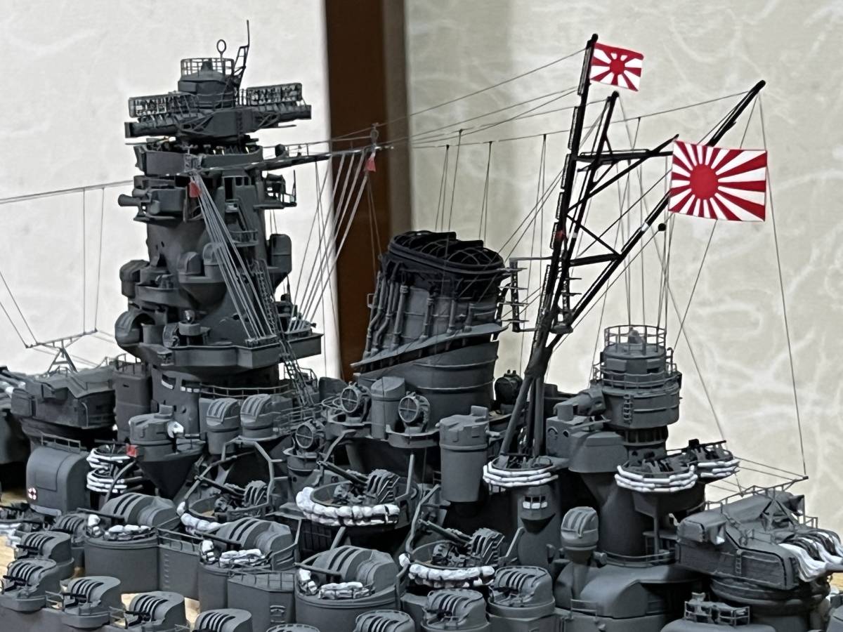 ングパーツ 1/350タミヤ戦艦大和、精密完成品、ケース付きポントス